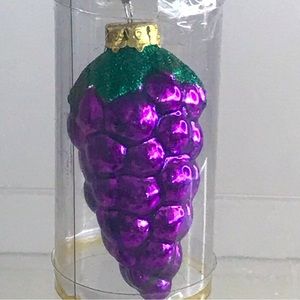 OLDE WORLD GLASS By PESCHKA - Cluster of Grapes Glass Christmas Ornaments - VTG